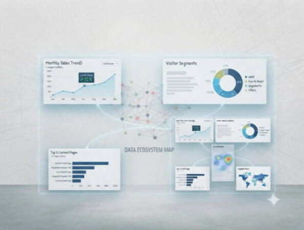 Nadzorna ploča s grafikonima za optimizaciju i marketinško izvještavanje